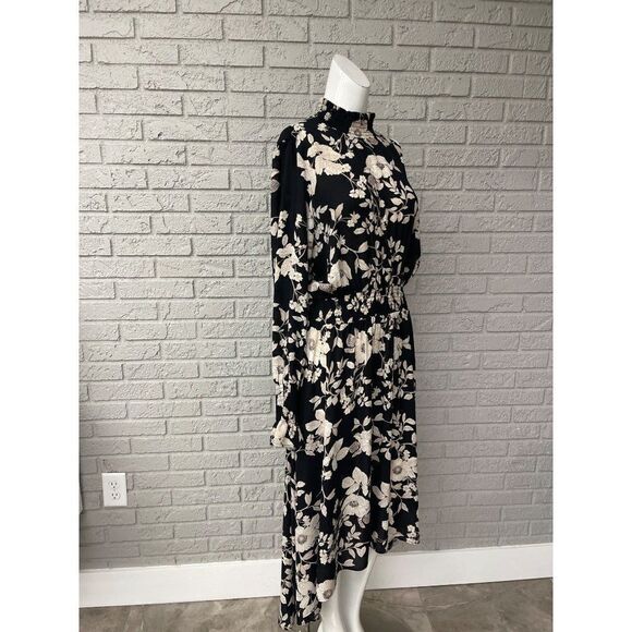 Nanette Lepore Floral High Neckline Hi-Low Dress Size 12 - Picture 3 of 13